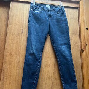 CLOSE OUT SALE: Frame Denim Le Skinny De Jeanne Dark Wash Distressed Trim - 31